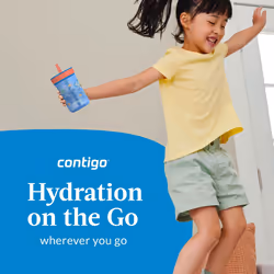 Contigo Kids Leighton Straw Tumbler with Spill-Proof Leak-Proof Lid  14oz  Blue Poppy/Narwhals