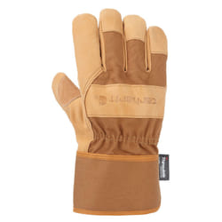 Carhartt Men's Insulated Grain Leather Work Glove with Safety Cuff  Brown  Medium 1 Pair