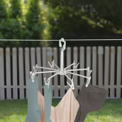 NEATFREAK - Clothes Drying Hanger with Clips - Clip and Dry Hanger with 8 Laundry Pegs for Hanging & Air Drying Clothes  Socks  Hosiery and Towels - C