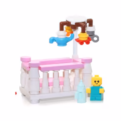 LEGO Baby MiniFigure in Girl Crib (with Spinning Mobile) Very Cute