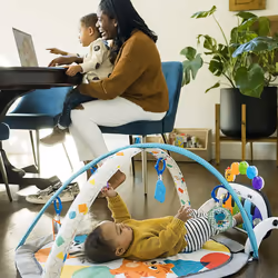 Baby Einstein, 4-in-1 Kickin' Tunes Music and Language Discovery Play Gym with Piano, Activity Gym and Play Mat with Toys, Lights, Sounds and Music