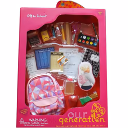 Our Generation Dolls Off To School Accessory Set For 18 Inch Doll Includes Backpack Notebook Etc