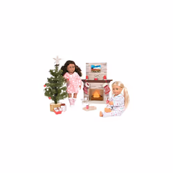 Our Generation by Battat- Holiday Celebration Set- Doll  Clothes & Christmas Accessories for 18'' Dolls- Ages 3 Years & Up  Brown (BD37362Z)