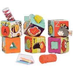 B. Toys â ABC Block Party Baby Blocks â Soft Fabric Building Blocks for Toddlers â Educational Alphabet Blocks with 6 T ...
