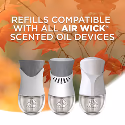 Air Wick Plug in Scented Oil 5 Refills, Pumpkin Spice, Fall Scent, Fall Spray, (5x0.67oz), Essential Oils, Air Freshener