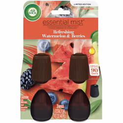 Air Wick Essential Mist Refill 2ct Refreshing Watermelon & Berries Air Freshener Essential Oils