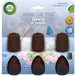 Air Wick Essential Mist Refill  3ct  Linen & Petals  Air Freshener  Essential Oils