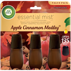 Air Wick Essential Mist Refill  3 ct  Apple Cinnamon Medley  Essential Oils Diffuser  Air Freshener  Fall scent  Fall decor