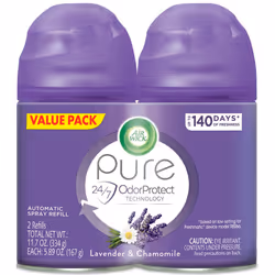 Air Wick Automatic Air Freshener Spray Refill, 2ct, Lavender & Chamomile, Odor Neutralization, Essential Oils