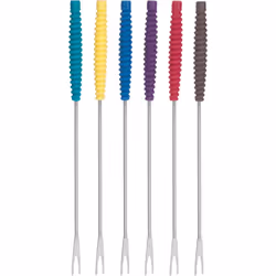 Trudeau Meat Forks with Silicone Handles Fondue Set  Standard  Multicolored