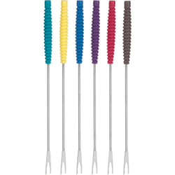 Trudeau Meat Forks with Silicone Handles Fondue Set  Standard  Multicolored