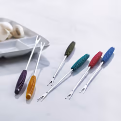 Trudeau Meat Forks with Silicone Handles Fondue Set  Standard  Multicolored