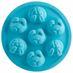 Trudeau Bakeware Cookie Pan Bunnies  9-Inch  Aqua
