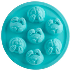 Trudeau Bakeware Cookie Pan Bunnies  9-Inch  Aqua