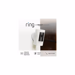 Ring Outdoor Camera Plug-In (Stick Up Cam) | HD outdoor Security Camera with 1080p video, Two-Way Talk, Wifi, Works with Alexa