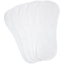 Kushies Washable 5 Piece Diaper Liners Pack  White  Infant/Toddler