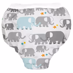 Kushies Baby Waterproof Training Pant (33-38 Pounds)  White Elephants  Large