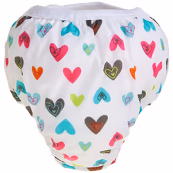 Kushies Baby Waterproof Training Pant (33-38 Pounds)  Doodle Hearts  White  Large