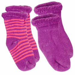 Kushies Newborn Terry Socks (Purple 0-3 Months)