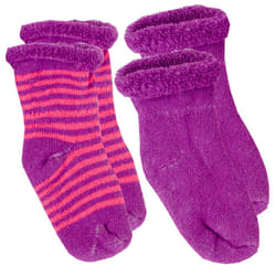 Kushies Newborn Terry Socks (Purple  0-3 Months)