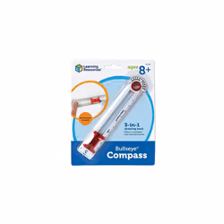 Learning Resources SAFE-T Bullseye Compass, Ruler, Protractor, Early Geometry, Math Class Accessories, Ages 8+, Multicolor, Model:45701