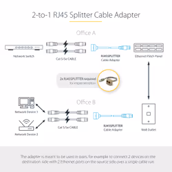 StarTech.com 2-to-1 RJ45 Splitter Cable Adapter - F/M - Additional view 6