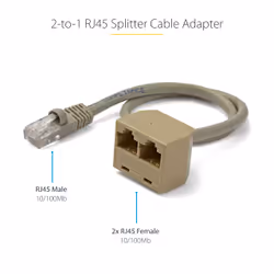 StarTech.com 2-to-1 RJ45 Splitter Cable Adapter - F/M - Additional view 7