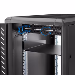 StarTech.com 2U Server Rack Shelf - Universal Rack Mount Cantilever Shelf for 19" Network Equipment Rack & Cabinet - Heavy Duty Steel – Weight Capacity 44lb/20kg - 16" Deep Tray, Black - Additional view 4