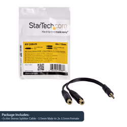 StarTech.com 6in Stereo Splitter Cable - 3.5mm Male to 2x 3.5mm Female - Additional view 8