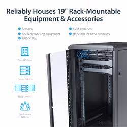 StarTech.com 4-Post 22U Server Rack Cabinet, Lockable 19" Data Rack Cabinet for Computer / AV / IT Equipment, Office / Home Network Rack with Casters & Adjustable Mounting Rails - Additional view 5