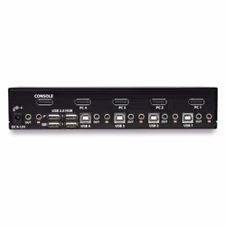 StarTech.com 4 Port DisplayPort KVM Switch - 4K 60Hz - Single Display - Dual Port UHD DP 1.2 USB KVM Switch with Integrated USB 2.0 Hub & Audio - Dell, HP, Apple, Lenovo - TAA Compliant - Additional view 4