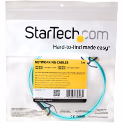 StarTech.com 1m (3ft) LC/UPC to LC/UPC OM3 Multimode Fiber Optic Cable, Full Duplex 50/125µm Zipcord Fiber Cable, 100G, Low Insertion Loss, LSZH Fiber Jumper Cord - Additional view 4