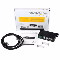 StarTech.com 4-Port USB 2.0 Hub - Metal Industrial USB-A Hub - Din Rail, Wall or Desk Mountable USB Data Hub - TAA Compliant USB Expander Hub - Additional view 7