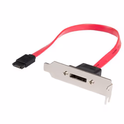 StarTech.com 1ft Low Profile SATA to eSATA Plate Adapter, 1x eSATA, 1x SATA 7-pin, Red