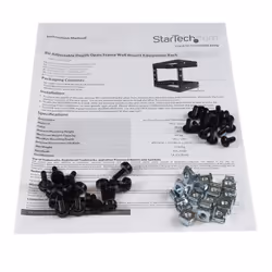 StarTech.com 8U 19" Wall Mount Network Rack - 12" Deep 2 Post Open Frame Server Room Rack for Data/AV/IT/Computer Equipment/Patch Panel with Cage Nuts & Screws 135lb Capacity, Black (RK812WALLO) - Additional view 8