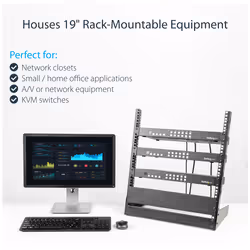 StarTech.com 2-Post 12U Desktop Server Rack, Small Open Frame 19in Computer Rack, Compact Network Rack for AV / Studio / Data / IT Equipment - Free Standing Two-Post Home/Office Rack - Additional view 8