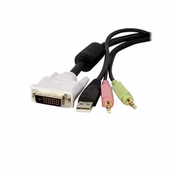 StarTech.com 15ft 4-in-1 USB Dual Link DVI-D KVM Switch Cable w/ Audio & Microphone