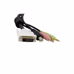 StarTech.com 15ft 4-in-1 USB Dual Link DVI-D KVM Switch Cable w/ Audio & Microphone
