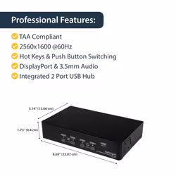 StarTech.com 4 Port USB DisplayPort KVM Switch with Audio - Additional view 6