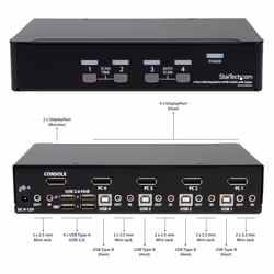 StarTech.com 4 Port USB DisplayPort KVM Switch with Audio - Additional view 8