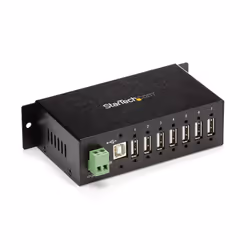 StarTech.com 7-Port USB 2.0 Hub - Metal Industrial USB-A Hub with ESD Protection & 350W Surge Protection - Din Rail, Wall or ...