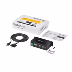 StarTech.com 7-Port USB 2.0 Hub - Metal Industrial USB-A Hub with ESD Protection & 350W Surge Protection - Din Rail, Wall or Desk Mountable - TAA Compliant USB Expander Hub - Additional view 6