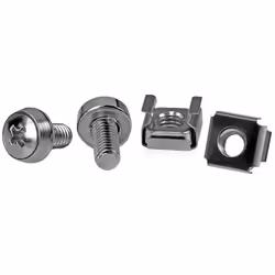 StarTech.com 50 Pkg M6 Mounting Screws and Cage Nuts for Server Rack Cabinet, Screw, Stainless steel, Sheet metal, General ut ...