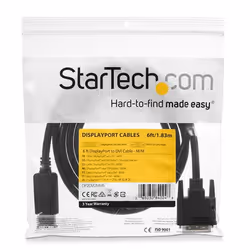 StarTech.com 6ft (1.8m) DisplayPort to DVI Cable, DisplayPort to DVI Adapter Cable, Passive DP to DVI-D Video Converter, 1080p - Replacement for DP2DVIMM6 - Additional view 6