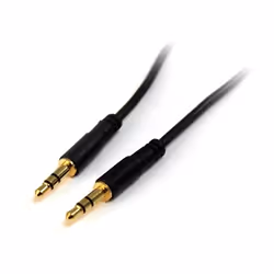 StarTech.com 3 ft Slim 3.5mm Stereo Audio Cable - M/M, 3.5mm, Male, 3.5mm, Male, 0.91 m, Black