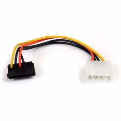 StarTech.com 6in 4 Pin LP4 to Right Angle SATA Power Cable Adapter, 0.152 m, Molex (4-pin), SATA 15-pin, Male, Female, Straig ...