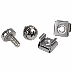 StarTech.com 100 Pkg M5 Mounting Screws and Cage Nuts for Server Rack Cabinet, Screw, Sheet metal, General utility, M5, Dome ...
