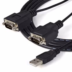 StarTech.com 6ft (1.8m) 2-Port FTDI USB to Serial RS232 Adapter Cable with COM Retention, USB to RS232 Adapter - TAA - Additional view 5