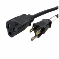 StarTech.com 20ft (6m) Power Extension Cord, NEMA 5-15R to NEMA 5-15P Black Extension Cord, 13A 125V, 16AWG, Outlet Extension ...