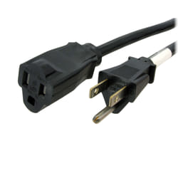 StarTech.com 20ft (6m) Power Extension Cord, NEMA 5-15R to NEMA 5-15P Black Extension Cord, 13A 125V, 16AWG, Outlet Extension Power Cable, NEMA 5-15R to NEMA 5-15P AC Computer Power Cord - UL Listed